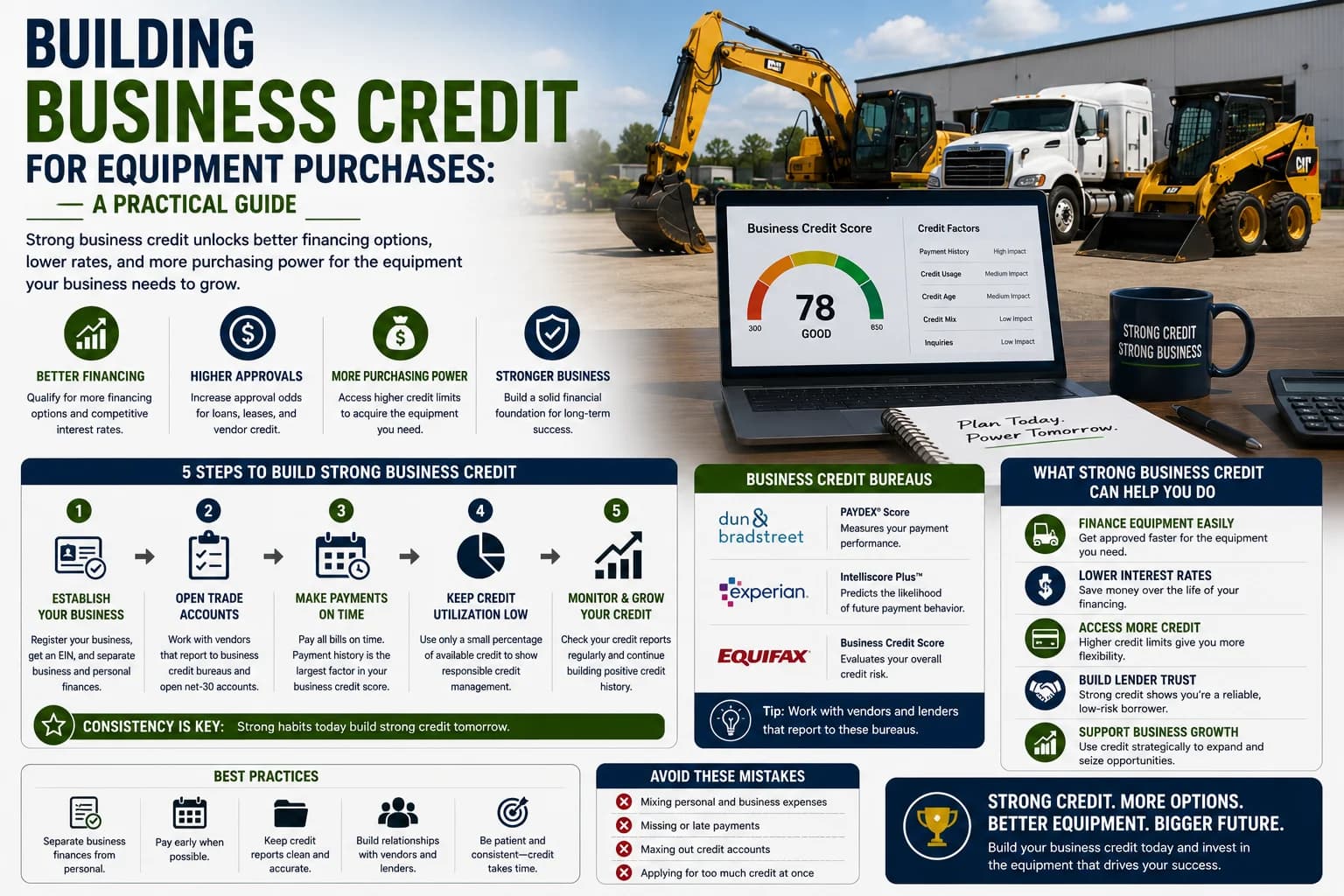 Building business credit for equipment purchases
